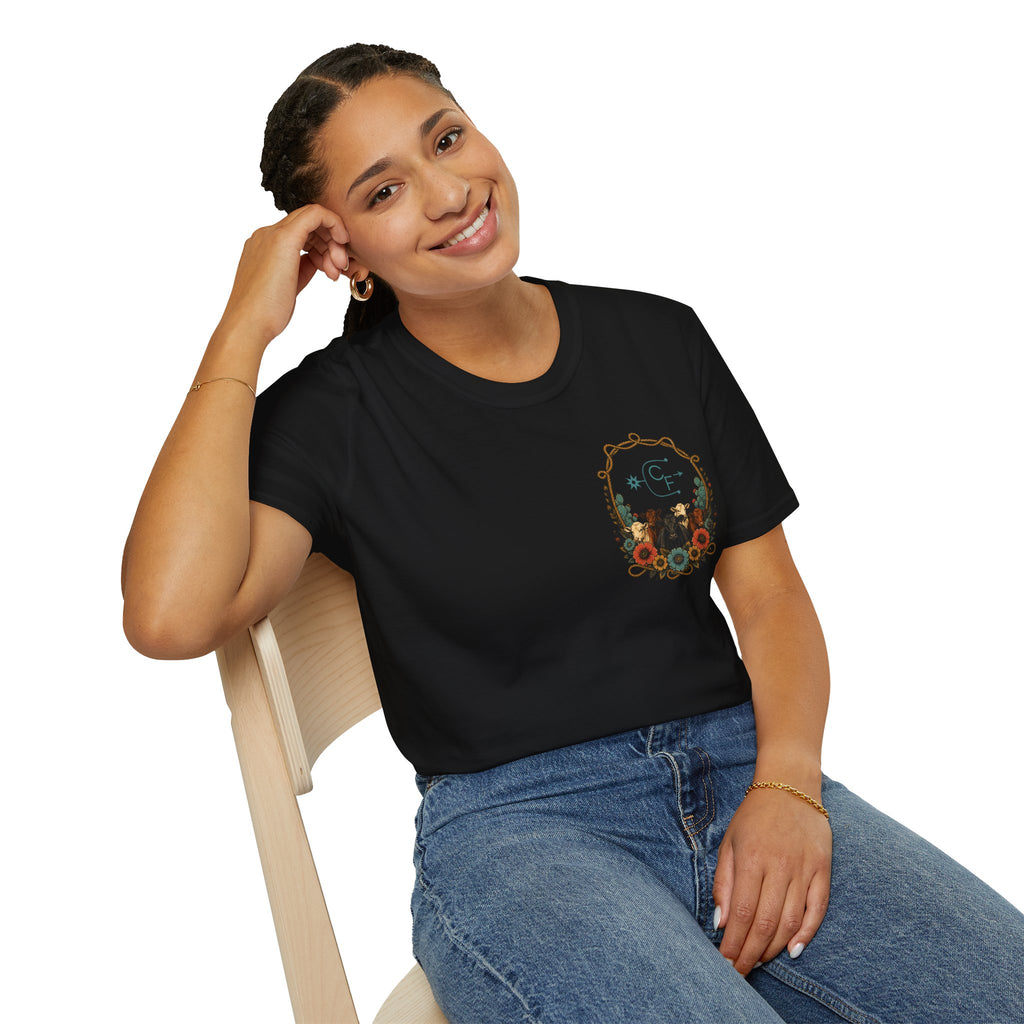 Cowgirl Sunset Floral T-Shirt — Western Cowgirl Art Tee