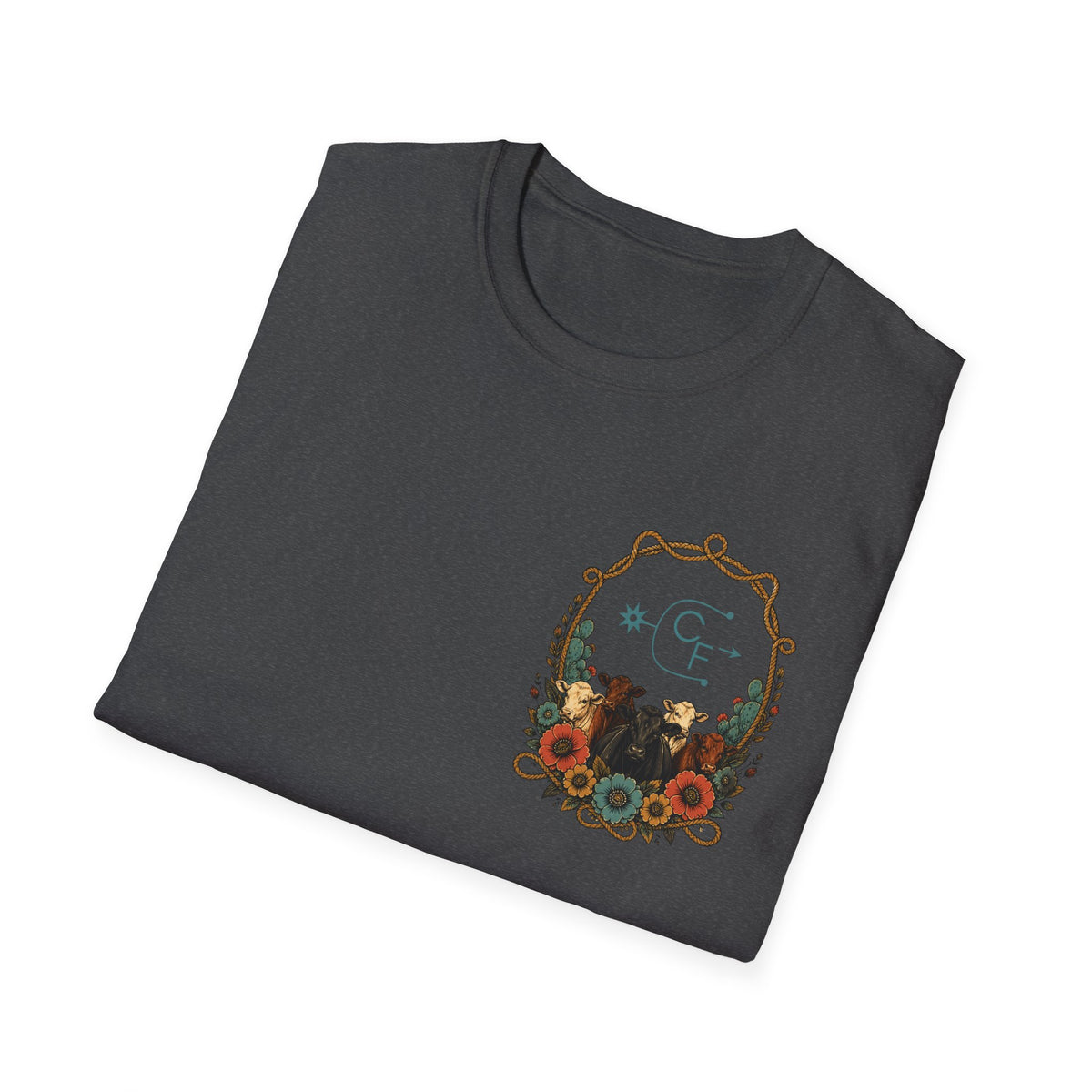 Cowgirl Sunset Floral T-Shirt — Western Cowgirl Art Tee