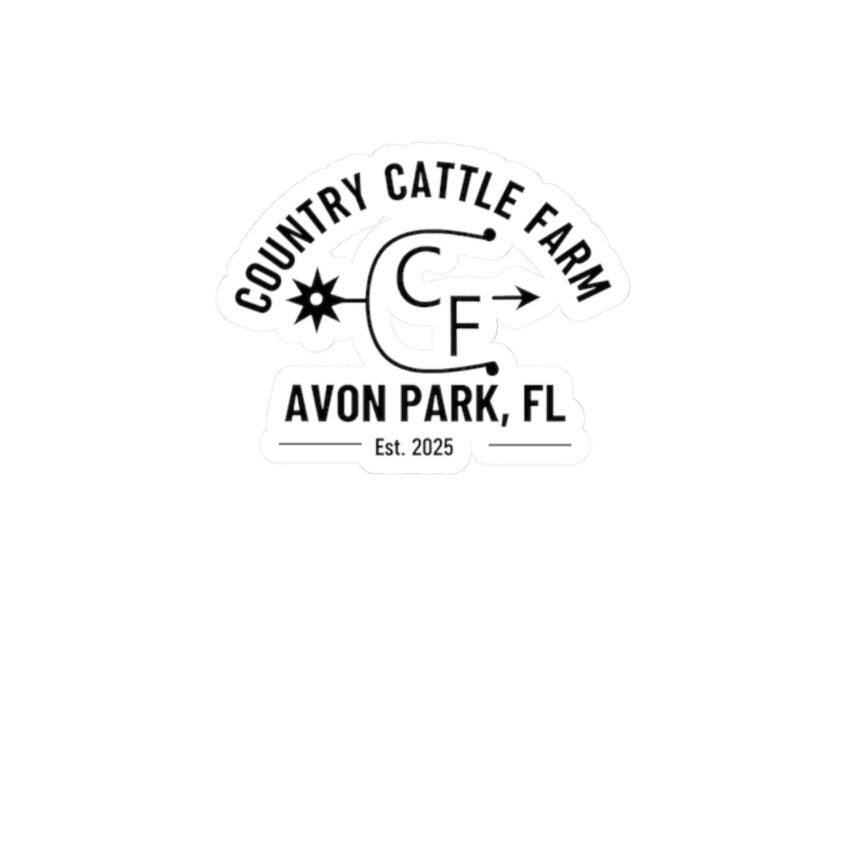 Country Cattle Farm Avon Park FL Logo Sticker — Kiss-Cut Farm Emblem