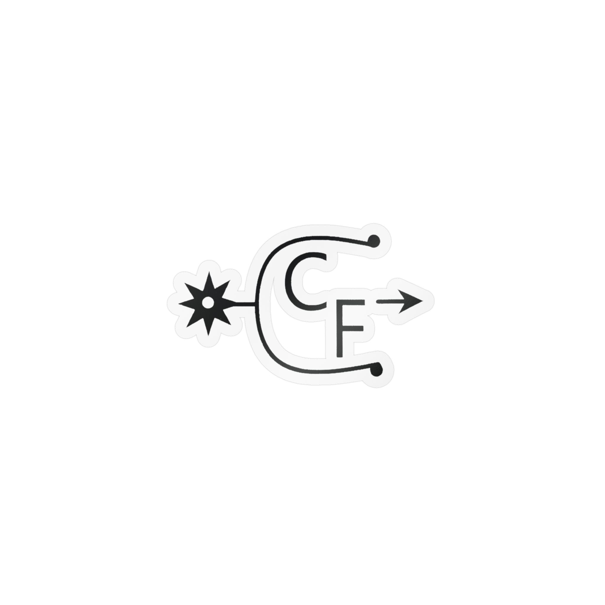 Minimalist Astral Sigil Vinyl Sticker — Black Symbol Kiss-Cut Decal