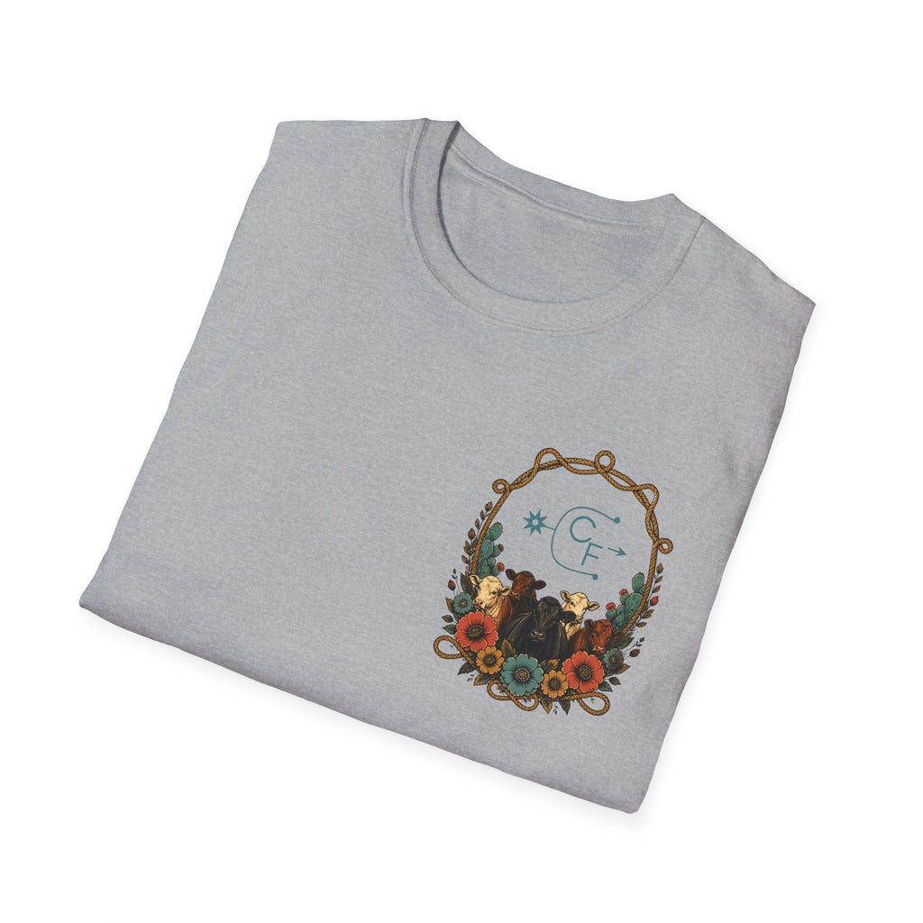 Cowgirl Sunset Floral T-Shirt — Western Cowgirl Art Tee