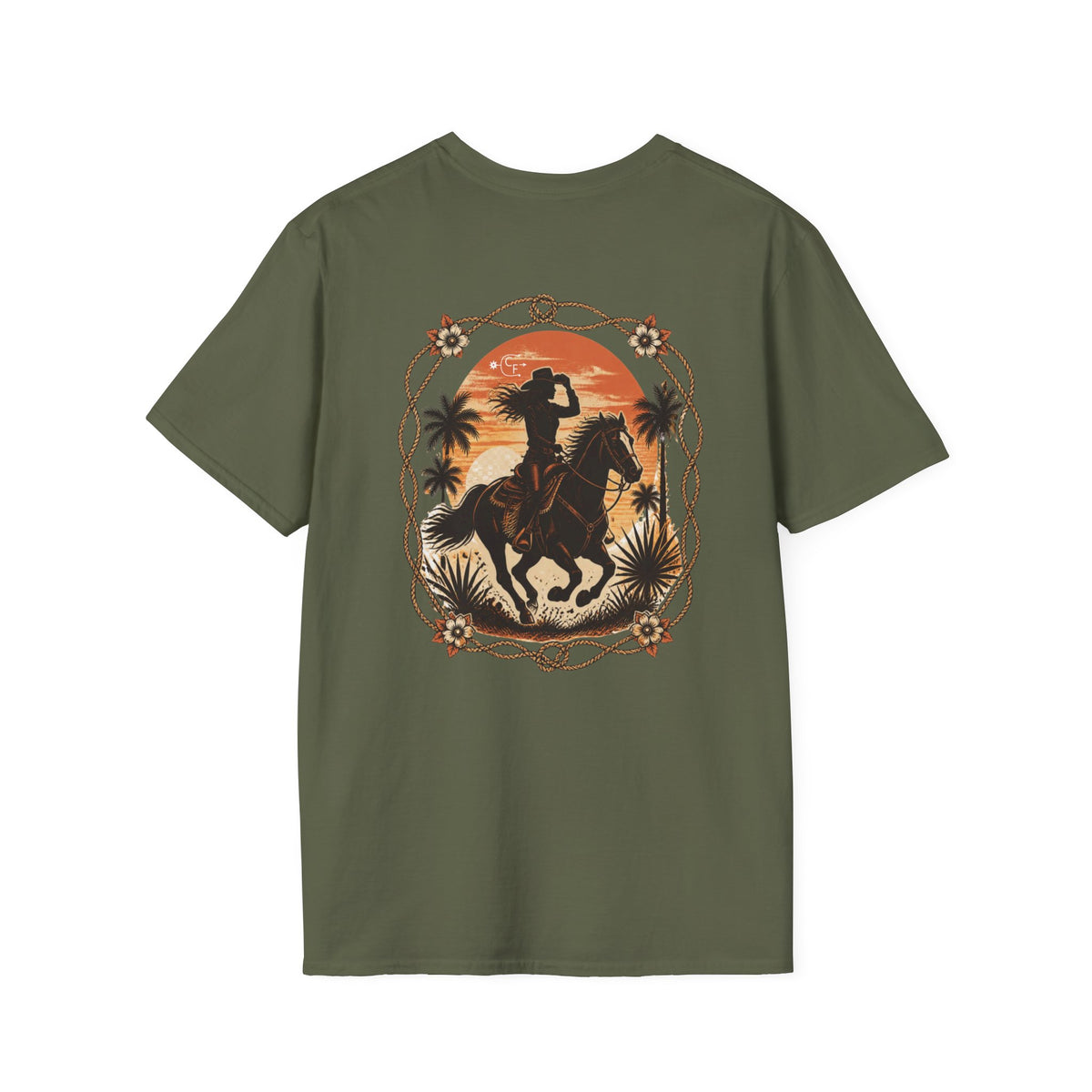 Cowboy Sunset T-Shirt — Western Horse Rider Graphic Tee