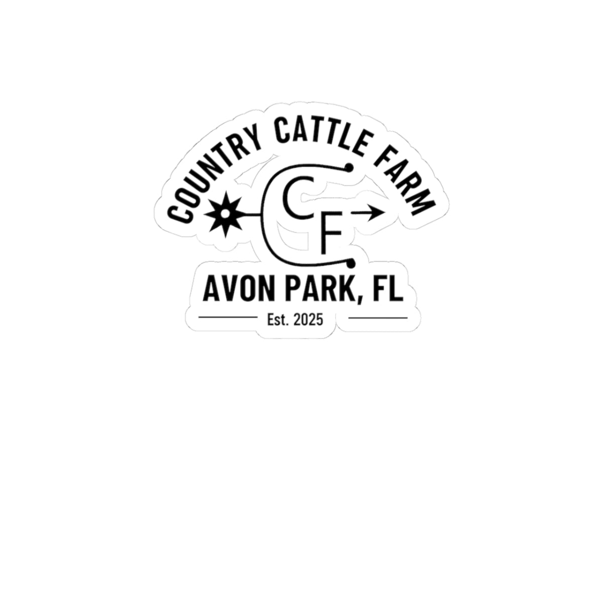 Country Cattle Farm Avon Park FL Logo Sticker — Kiss-Cut Farm Emblem