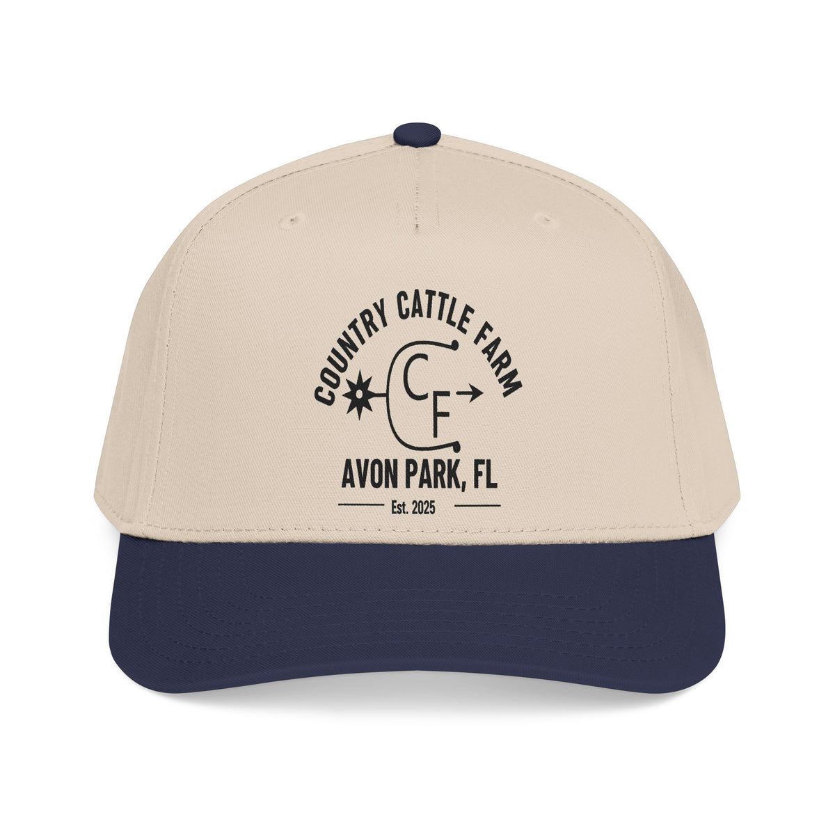 Country Cattle Farm Mid Profile Cap — Avon Park, FL Vintage Ranch Logo