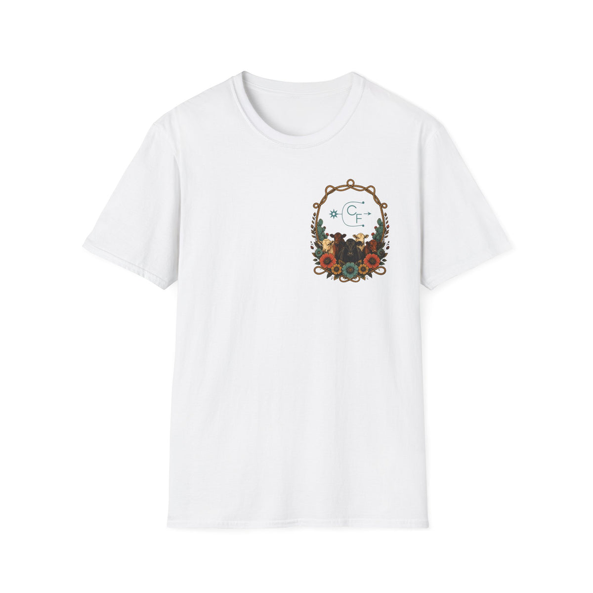 Cowgirl Sunset Floral T-Shirt — Western Cowgirl Art Tee