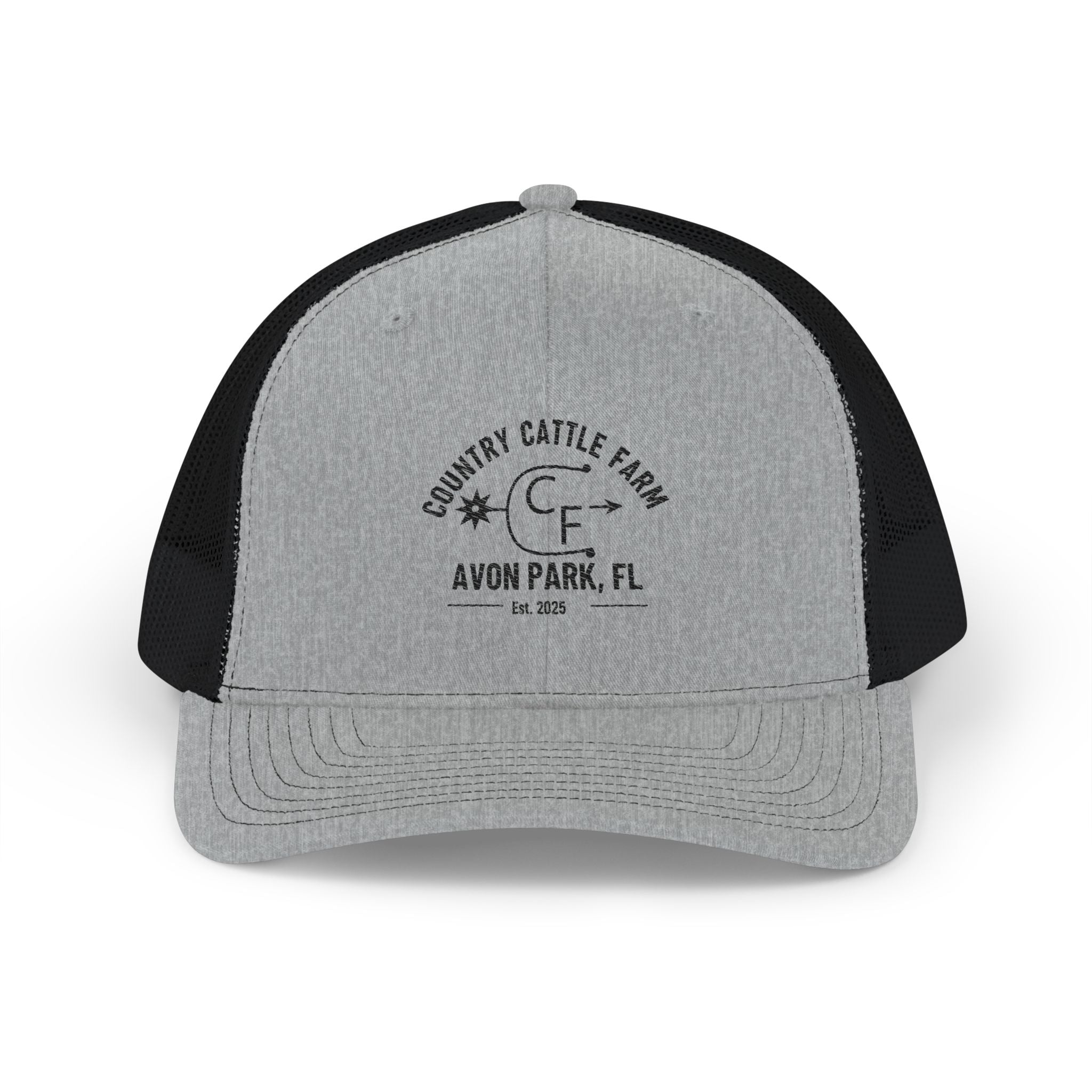Country Cattle Farm Snapback Trucker Cap — Avon Park, FL Vintage Logo