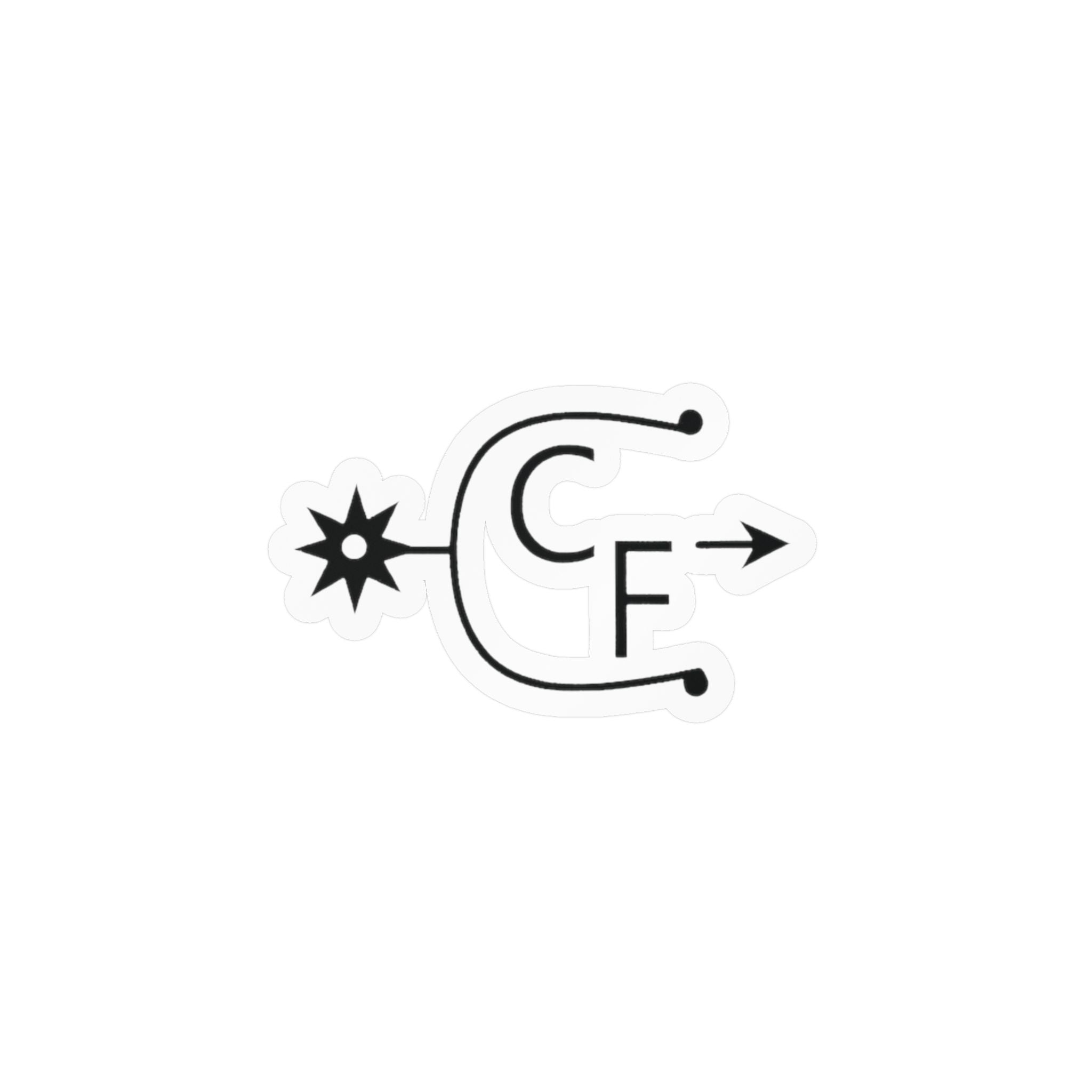 Minimalist Astral Sigil Vinyl Sticker — Black Symbol Kiss-Cut Decal