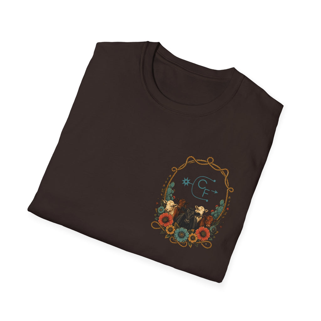 Cowgirl Sunset Floral T-Shirt — Western Cowgirl Art Tee