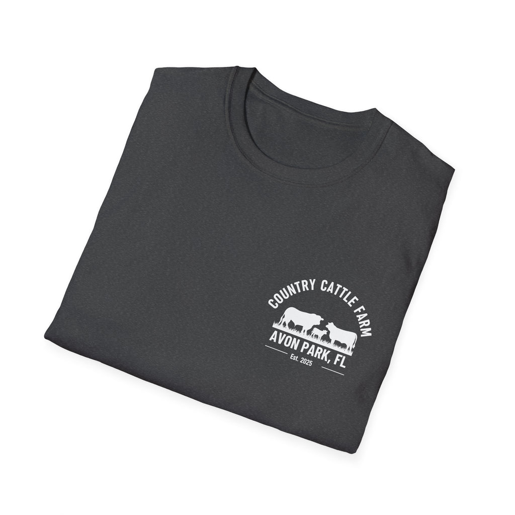 No Sé... Piensalo Sunset Beach T-Shirt — Avon Park Cattle Farm Logo Tee