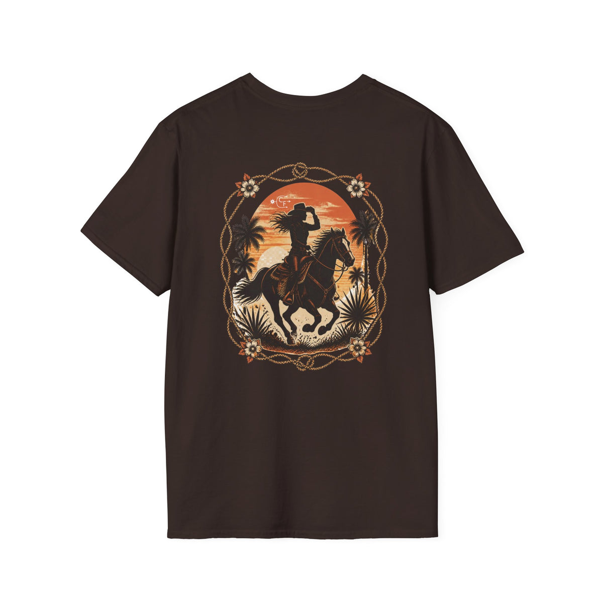 Cowboy Sunset T-Shirt — Western Horse Rider Graphic Tee