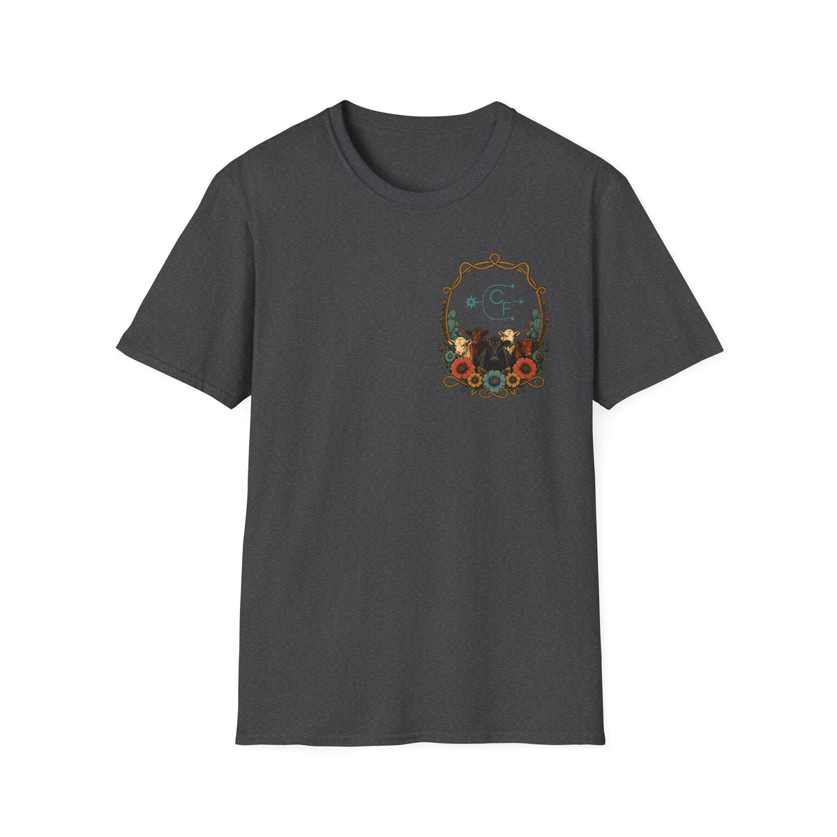 Cowgirl Sunset Floral T-Shirt — Western Cowgirl Art Tee