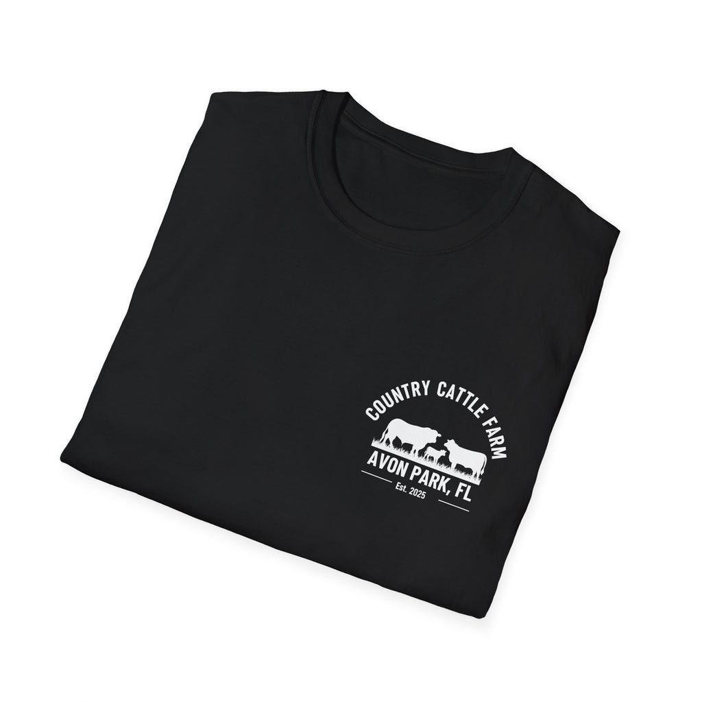 No Sé... Piensalo Sunset Beach T-Shirt — Avon Park Cattle Farm Logo Tee
