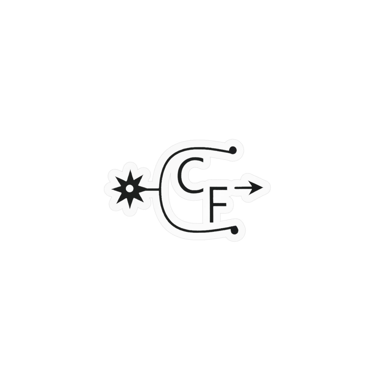 Minimalist Astral Sigil Vinyl Sticker — Black Symbol Kiss-Cut Decal