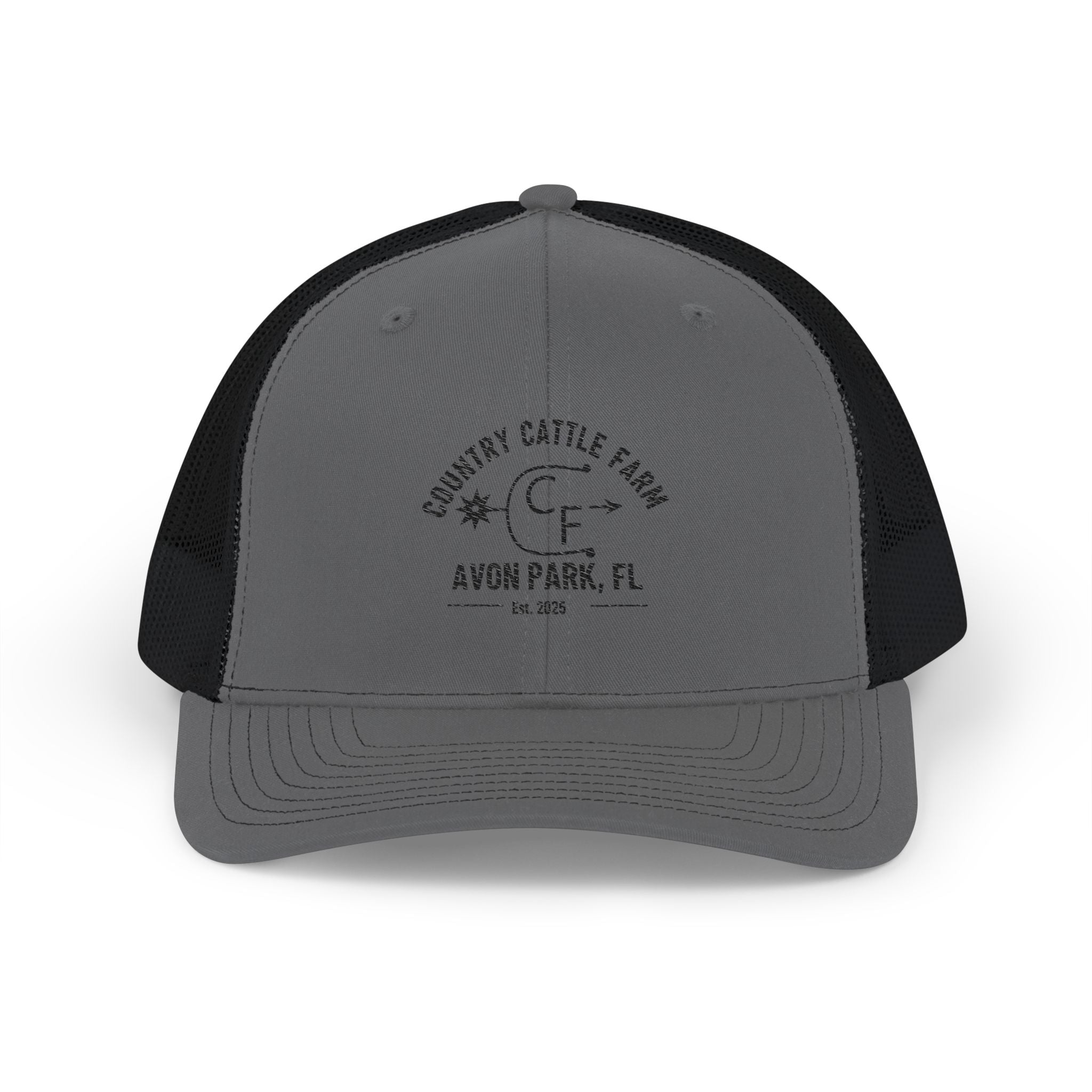 Country Cattle Farm Snapback Trucker Cap — Avon Park, FL Vintage Logo