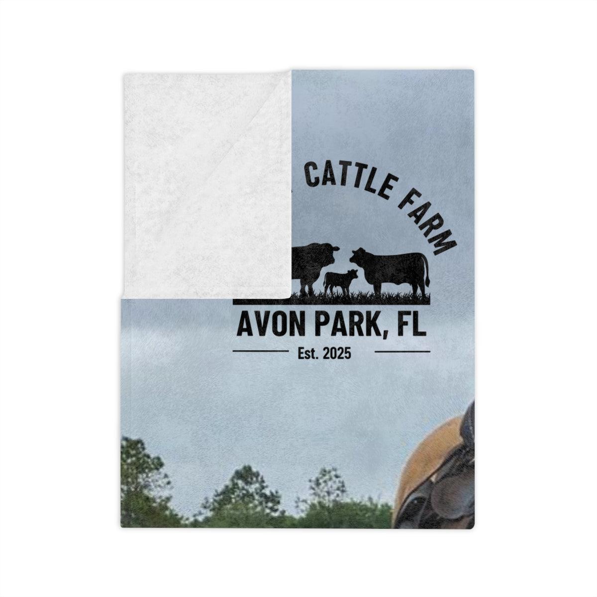 Country Cattle Farm Palomino Horse Velveteen Microfiber Blanket — Avon Park, FL Ranch Throw
