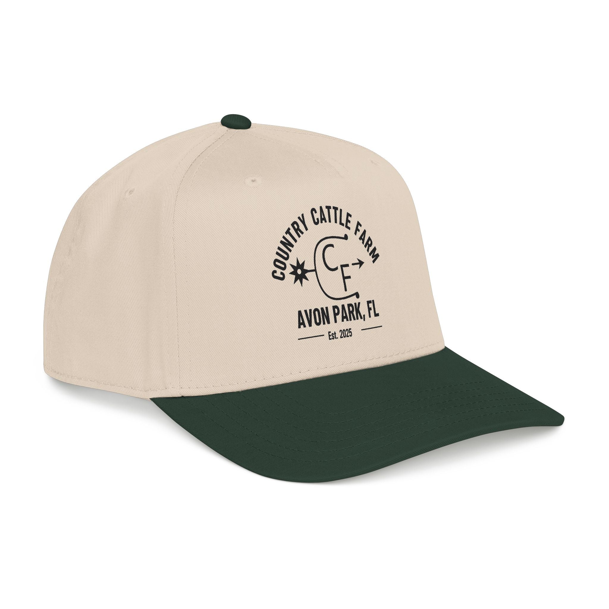 Country Cattle Farm Mid Profile Cap — Avon Park, FL Vintage Ranch Logo