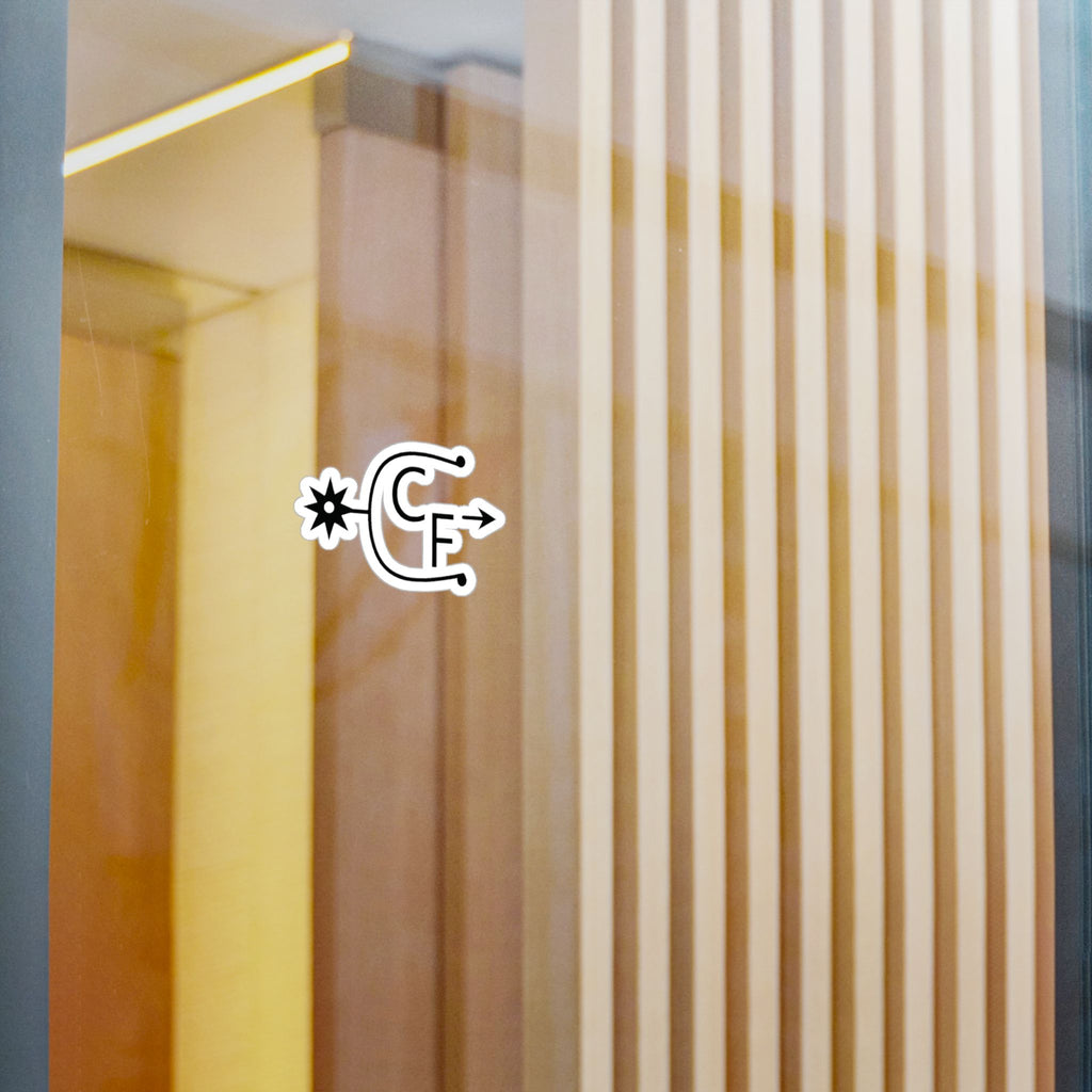Minimalist Astral Sigil Vinyl Sticker — Black Symbol Kiss-Cut Decal