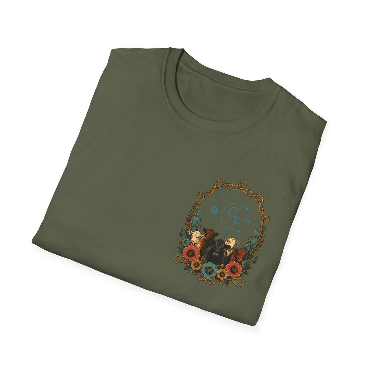 Cowgirl Sunset Floral T-Shirt — Western Cowgirl Art Tee