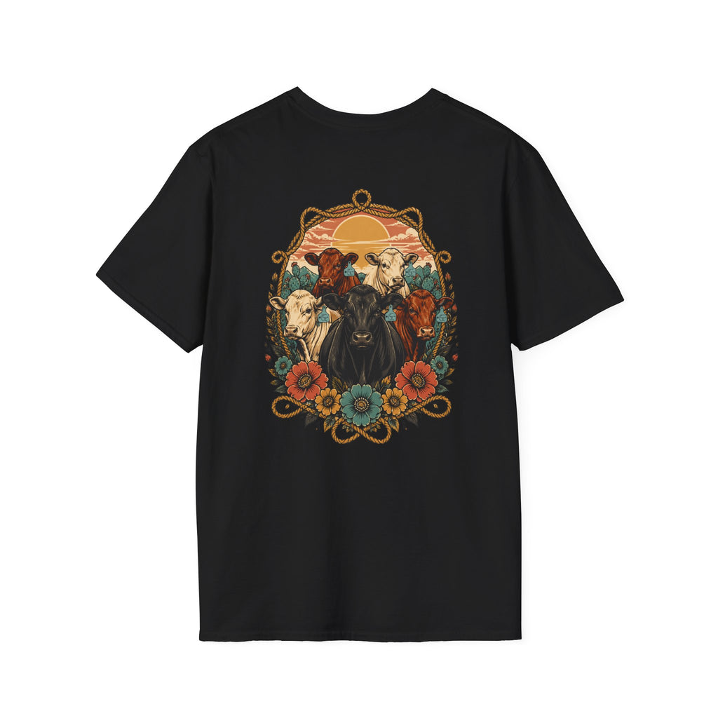 Cowgirl Sunset Floral T-Shirt — Western Cowgirl Art Tee