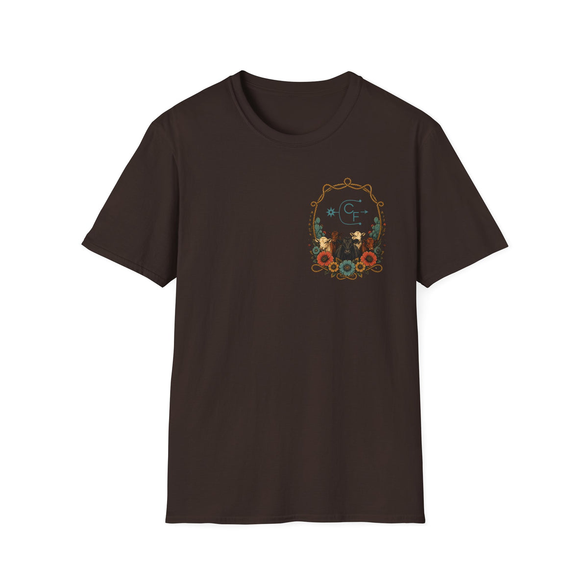 Cowgirl Sunset Floral T-Shirt — Western Cowgirl Art Tee