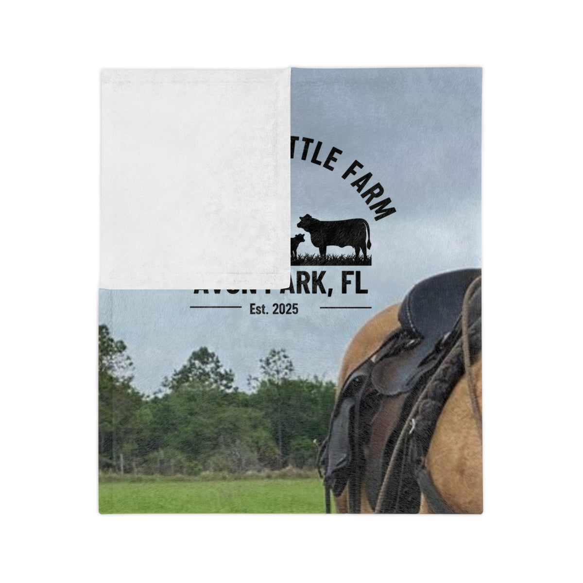 Country Cattle Farm Palomino Horse Velveteen Microfiber Blanket — Avon Park, FL Ranch Throw