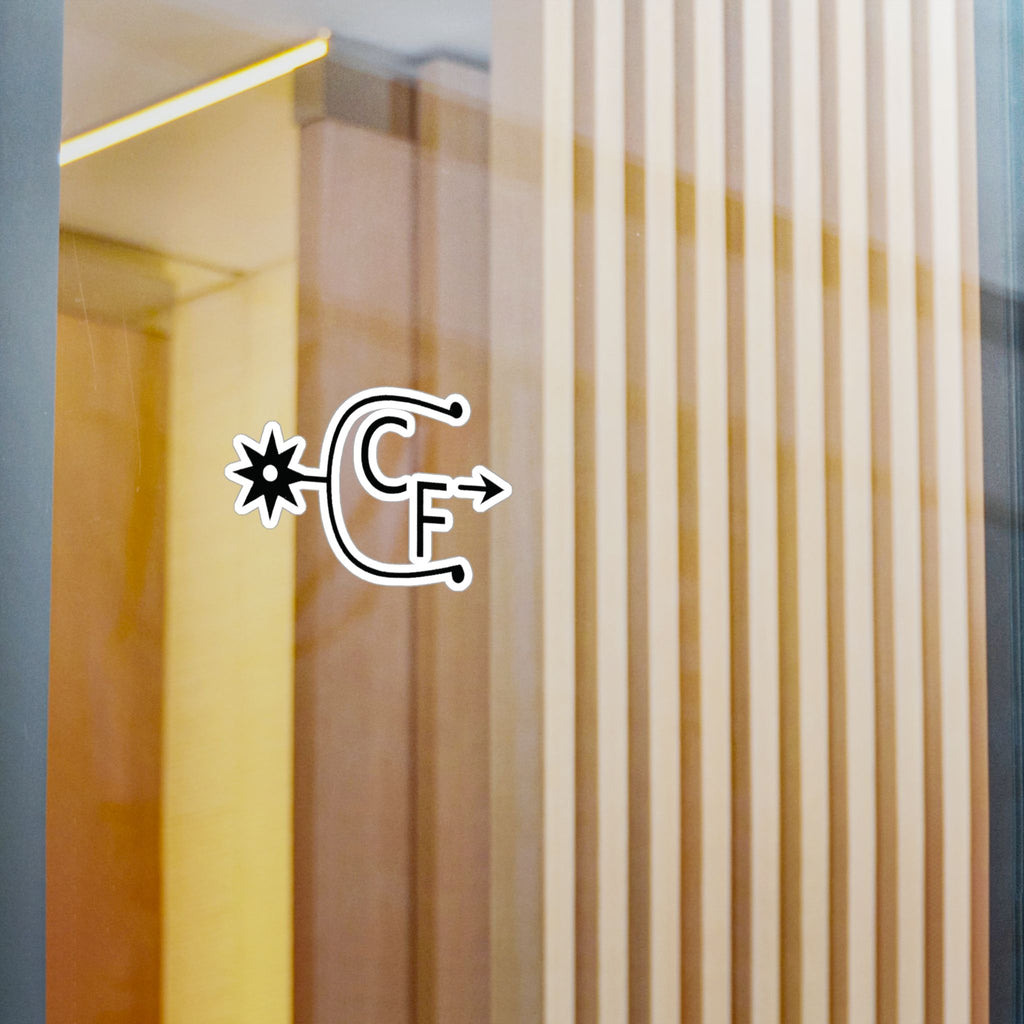 Minimalist Astral Sigil Vinyl Sticker — Black Symbol Kiss-Cut Decal