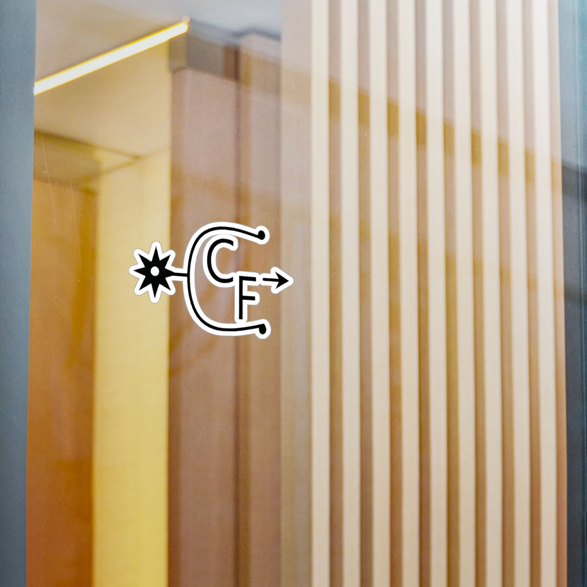 Minimalist Astral Sigil Vinyl Sticker — Black Symbol Kiss-Cut Decal