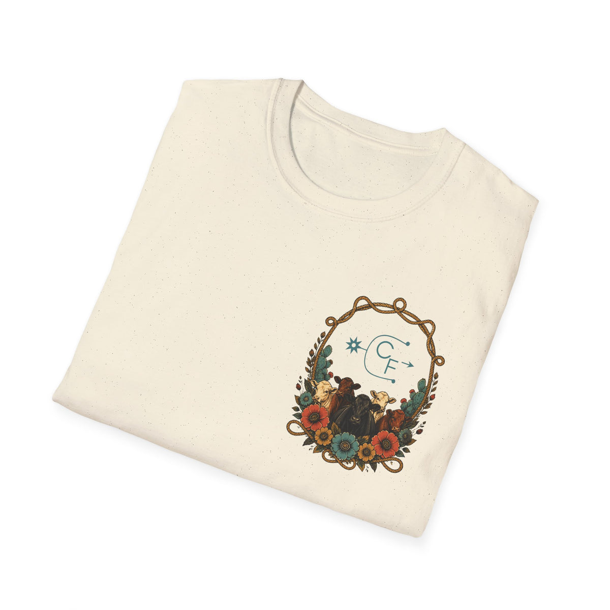 Cowgirl Sunset Floral T-Shirt — Western Cowgirl Art Tee