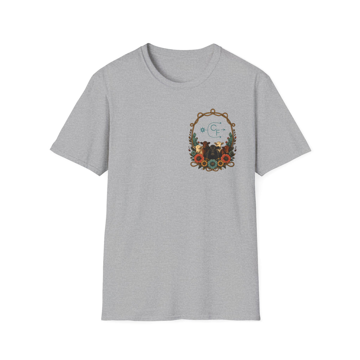 Cowgirl Sunset Floral T-Shirt — Western Cowgirl Art Tee