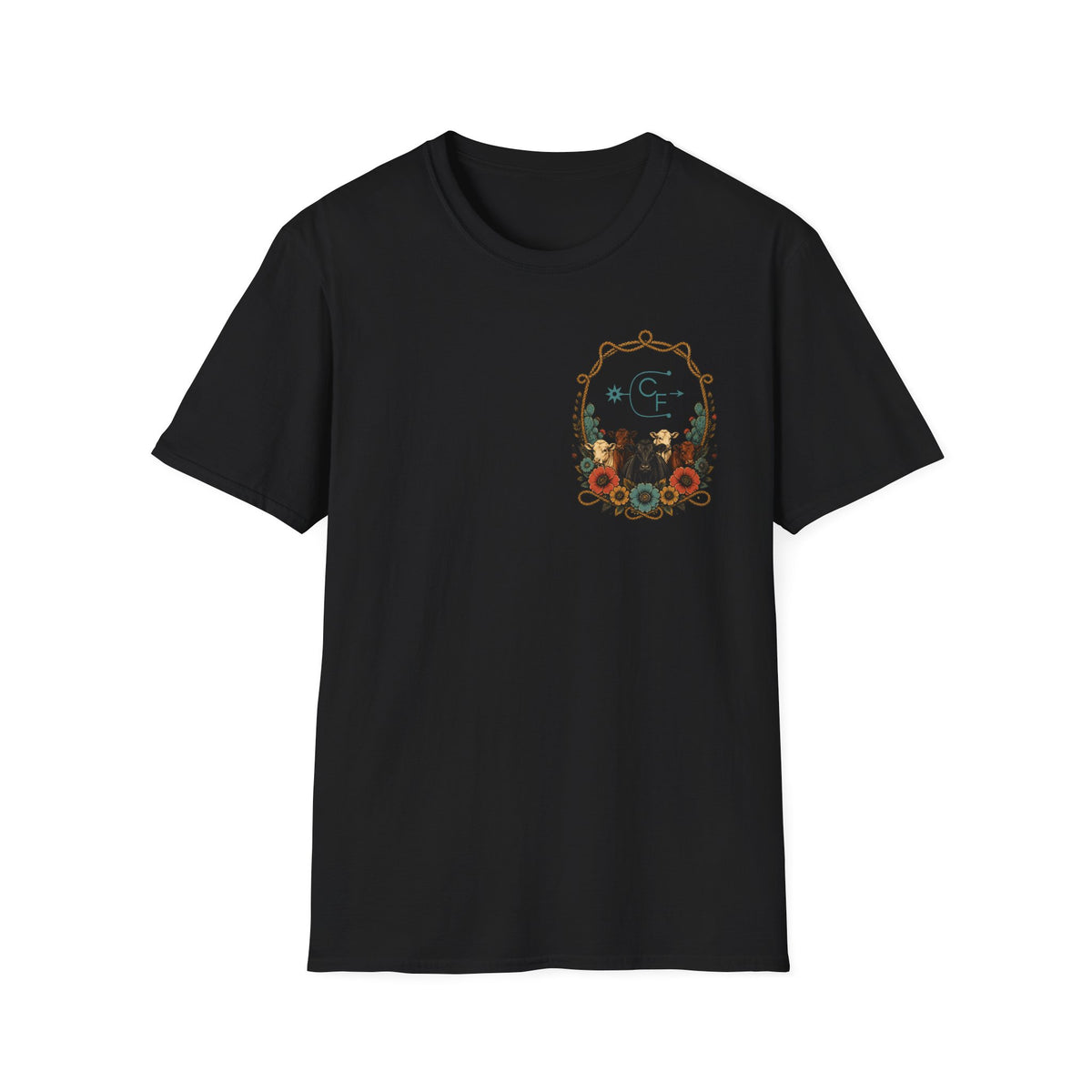 Cowgirl Sunset Floral T-Shirt — Western Cowgirl Art Tee