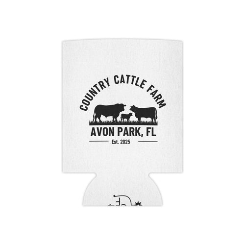 Country Cattle Farm Avon Park FL Can Cooler — Ranch Logo Drink Koozie