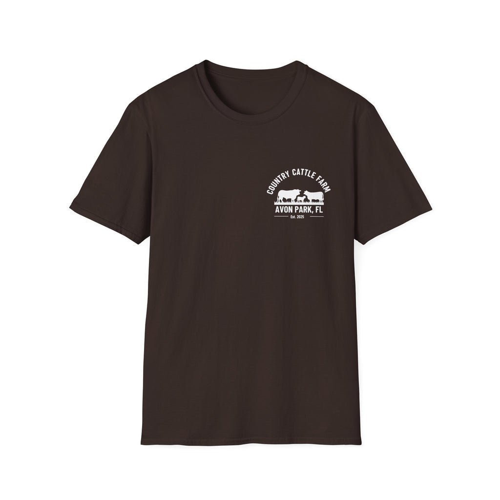No Sé... Piensalo Sunset Beach T-Shirt — Avon Park Cattle Farm Logo Tee