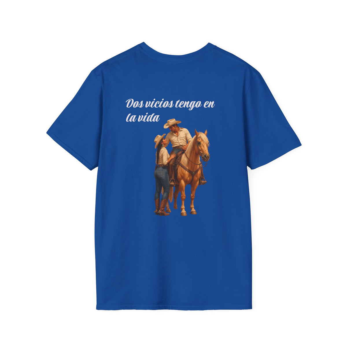 Country Cattle Farm T-Shirt – 'Dos vicios tengo en la vida' Cowboy & Horse Tee