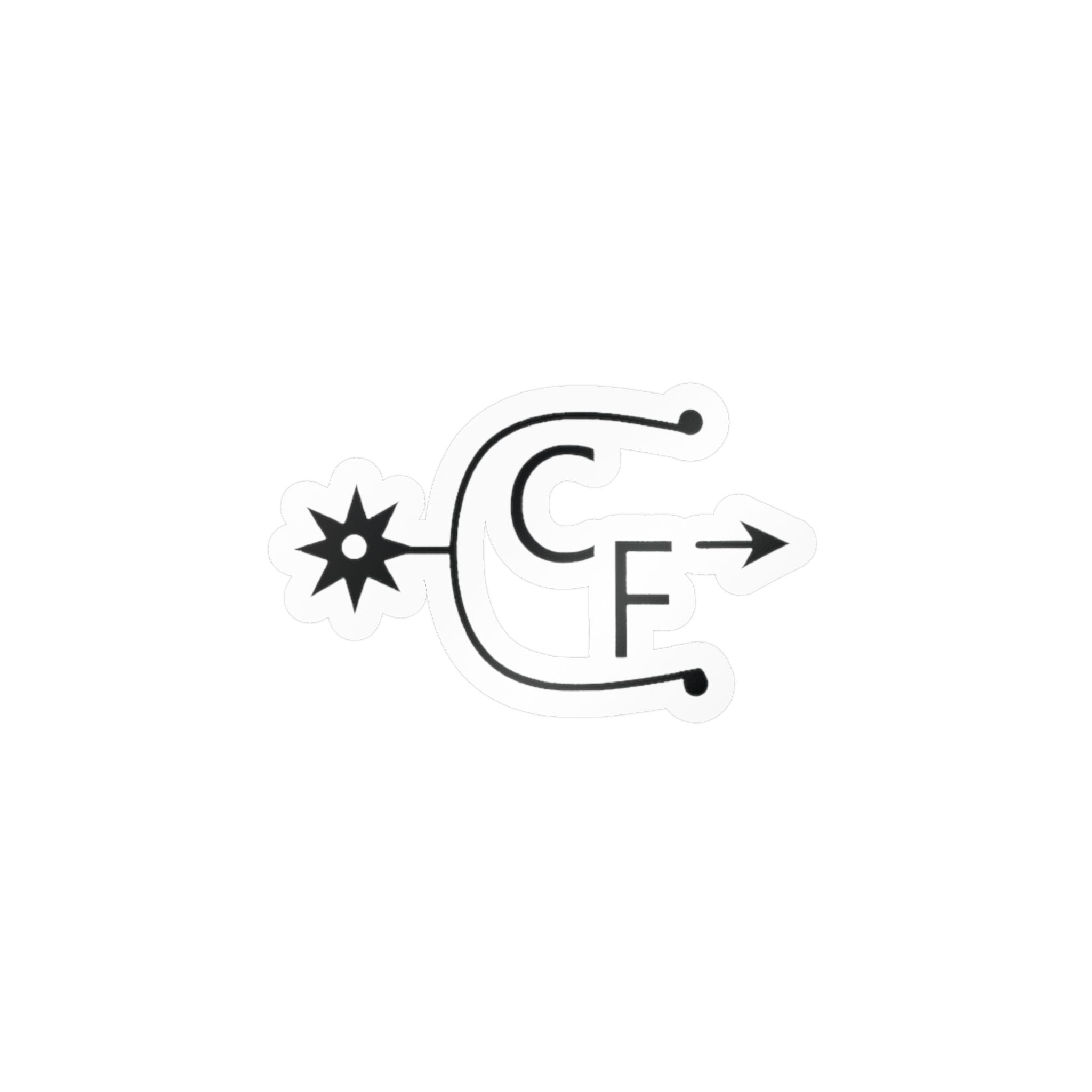 Minimalist Astral Sigil Vinyl Sticker — Black Symbol Kiss-Cut Decal
