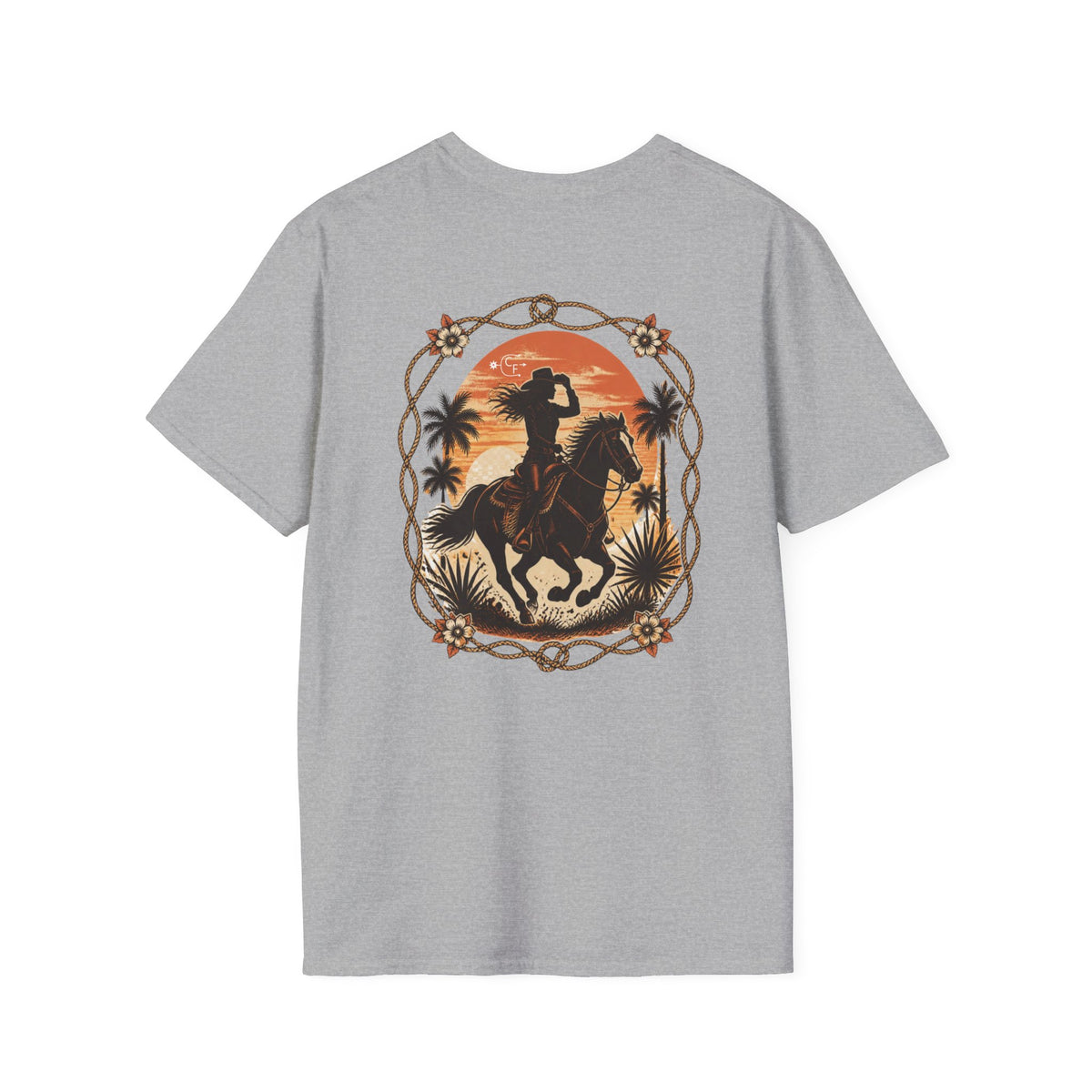 Cowboy Sunset T-Shirt — Western Horse Rider Graphic Tee