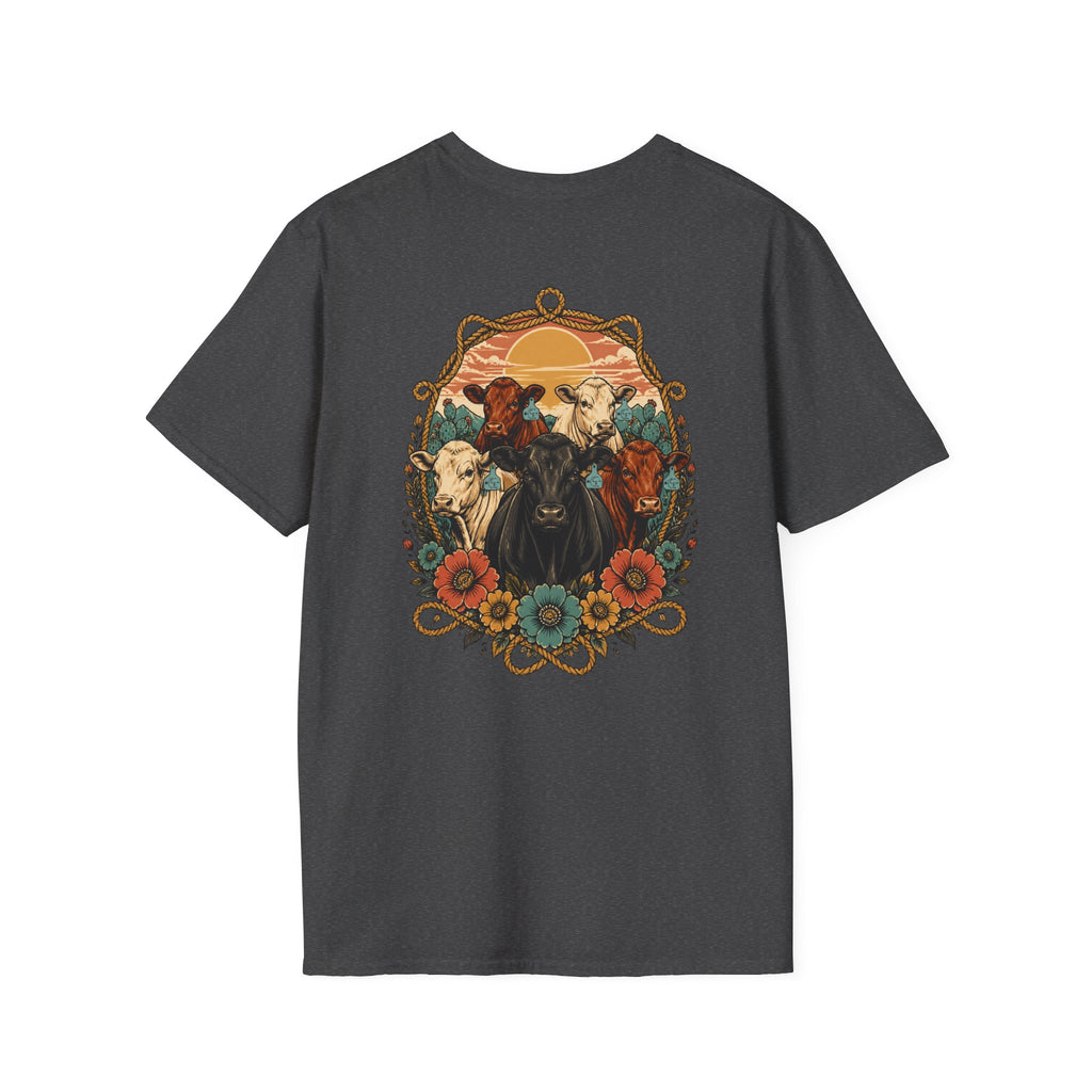 Cowgirl Sunset Floral T-Shirt — Western Cowgirl Art Tee