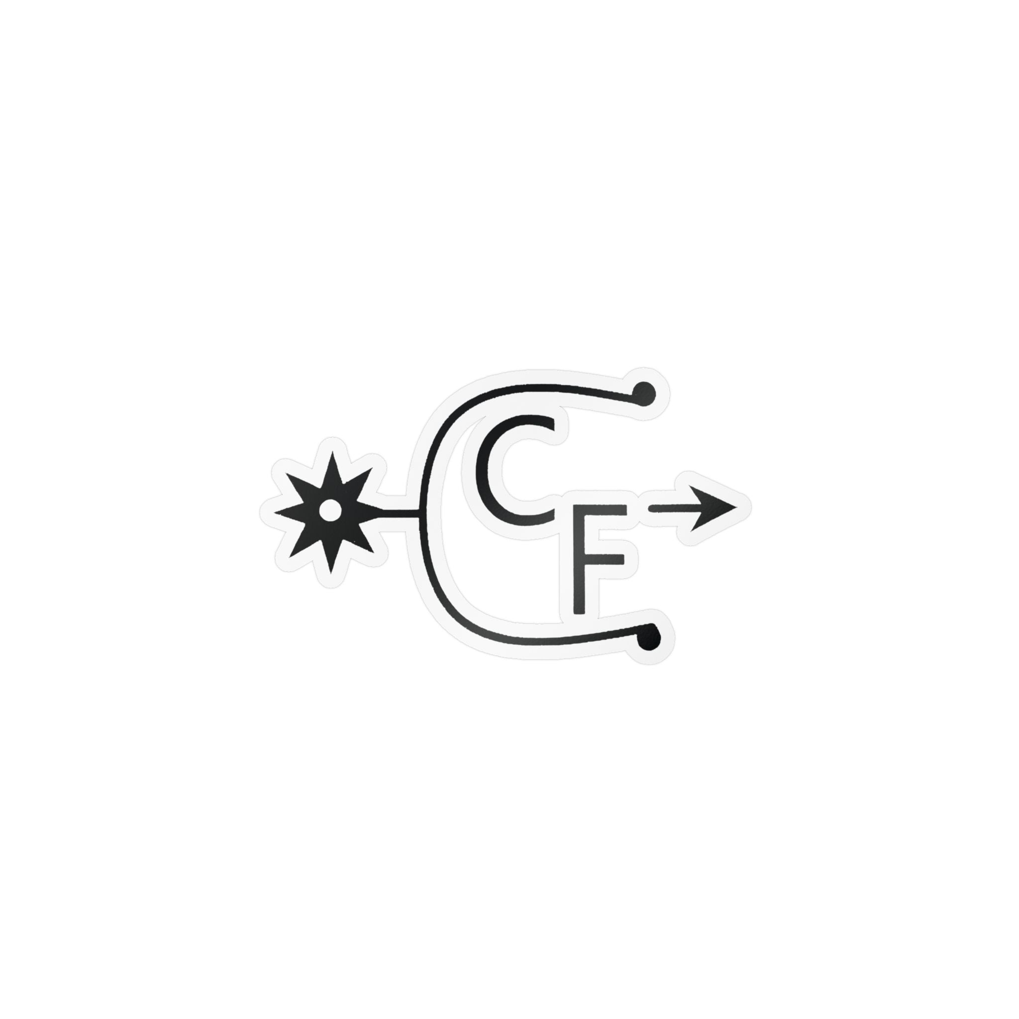 Minimalist Astral Sigil Vinyl Sticker — Black Symbol Kiss-Cut Decal