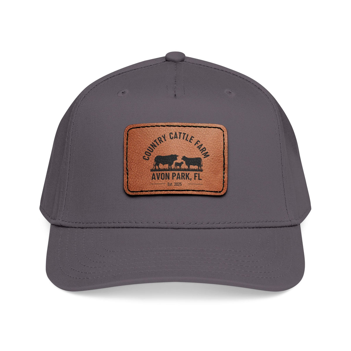 Leather Patch Baseball Cap — Country Cattle Farm Avon Park, FL