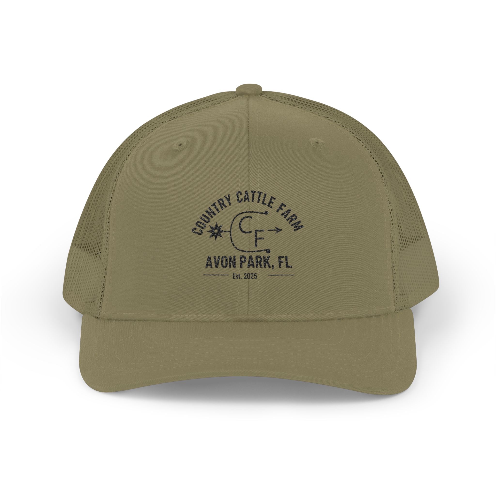 Country Cattle Farm Snapback Trucker Cap — Avon Park, FL Vintage Logo