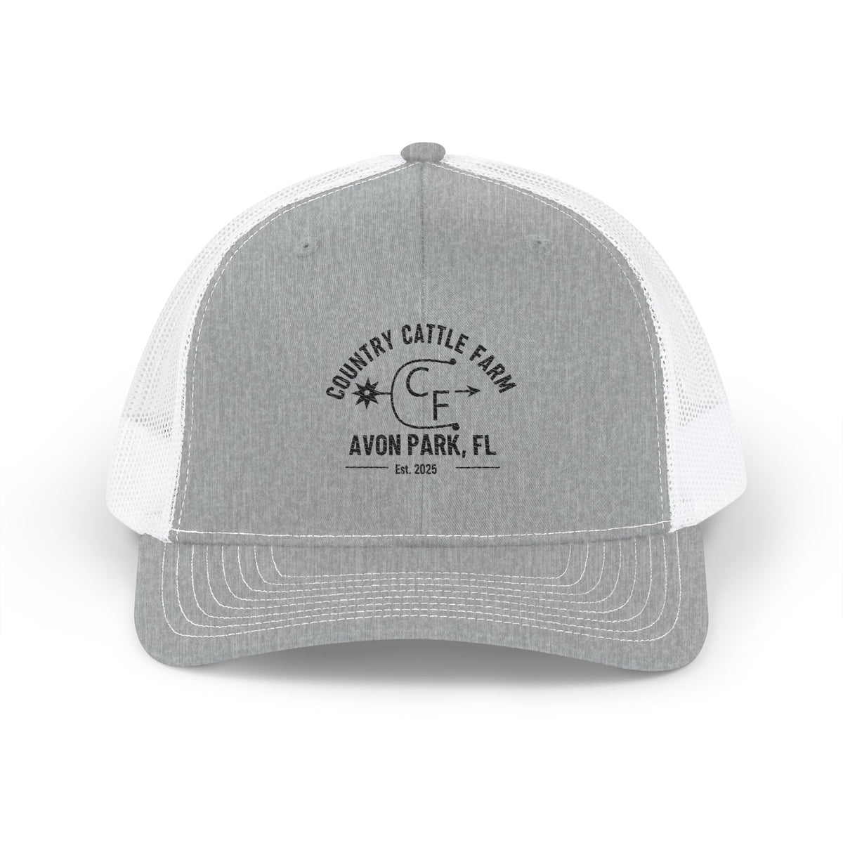 Country Cattle Farm Snapback Trucker Cap — Avon Park, FL Vintage Logo