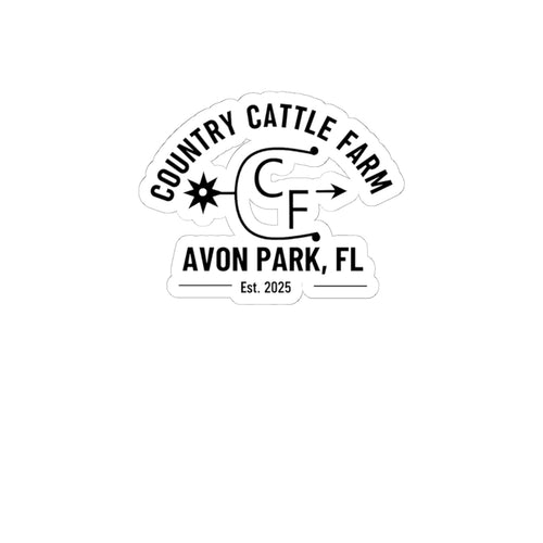 Country Cattle Farm Avon Park FL Logo Sticker — Kiss-Cut Farm Emblem