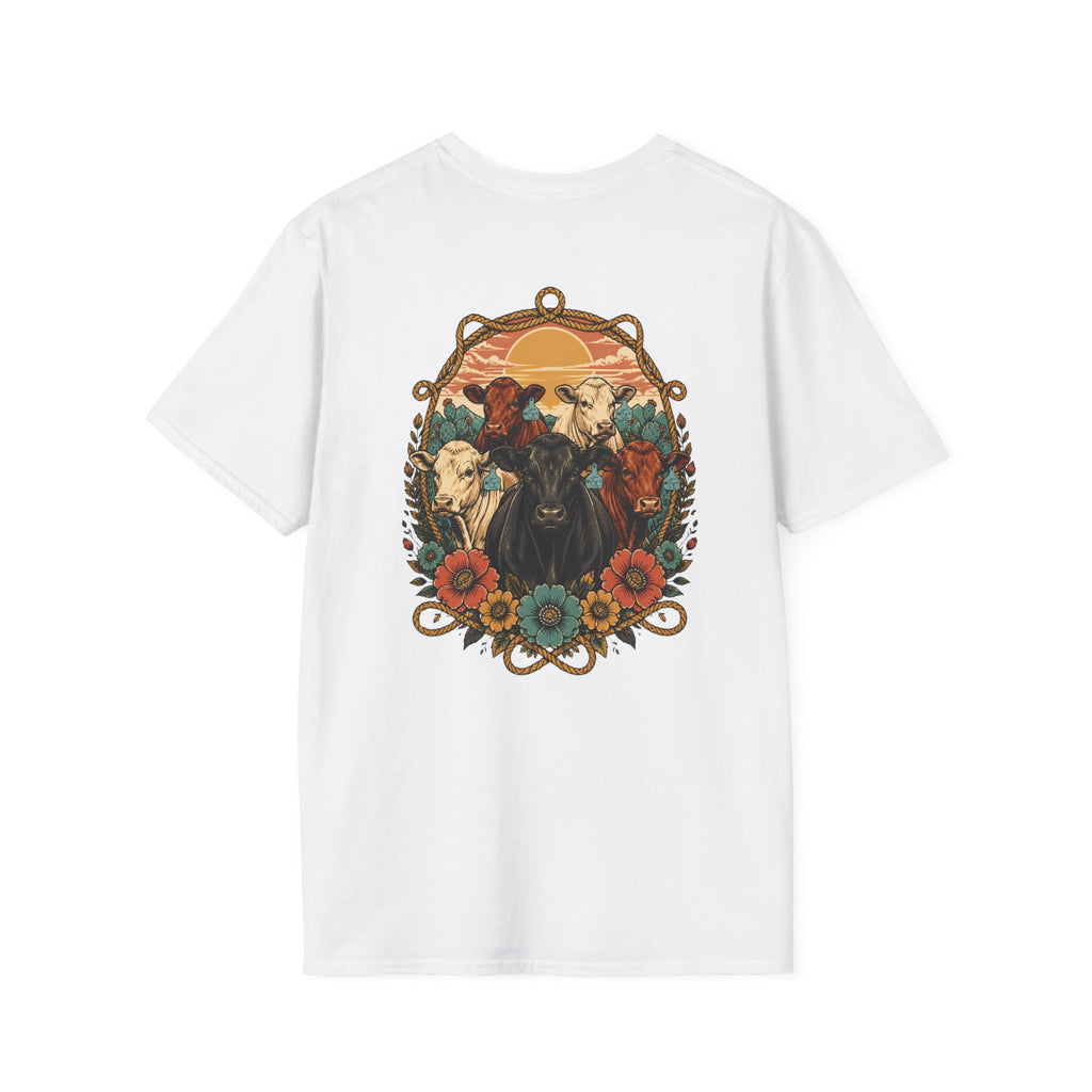 Cowgirl Sunset Floral T-Shirt — Western Cowgirl Art Tee
