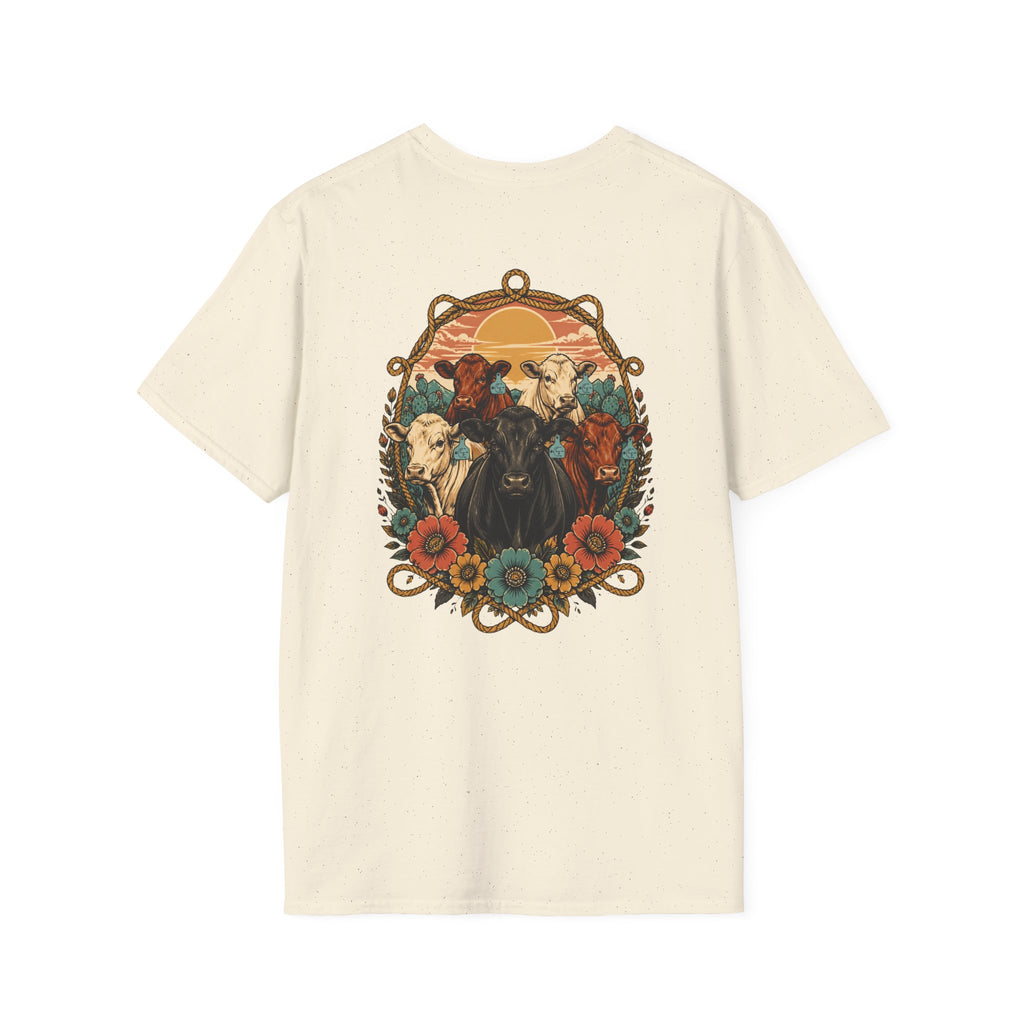 Cowgirl Sunset Floral T-Shirt — Western Cowgirl Art Tee