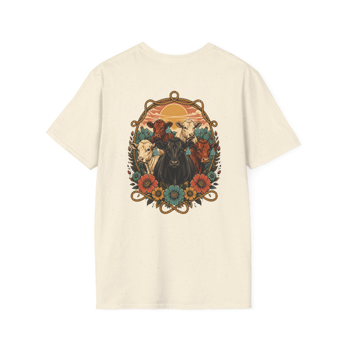 Cowgirl Sunset Floral T-Shirt — Western Cowgirl Art Tee
