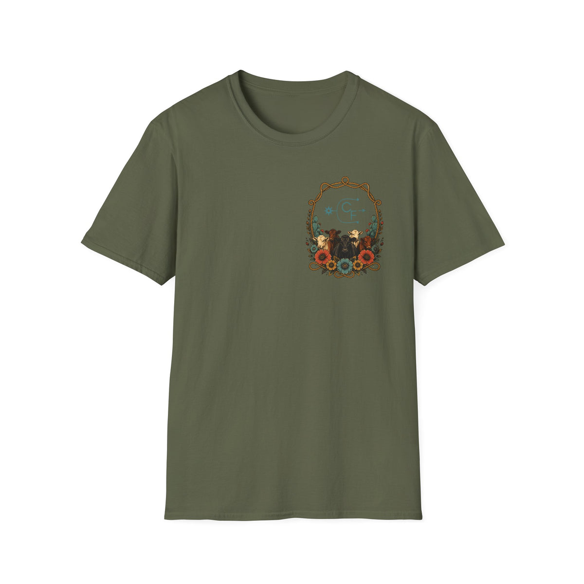 Cowgirl Sunset Floral T-Shirt — Western Cowgirl Art Tee