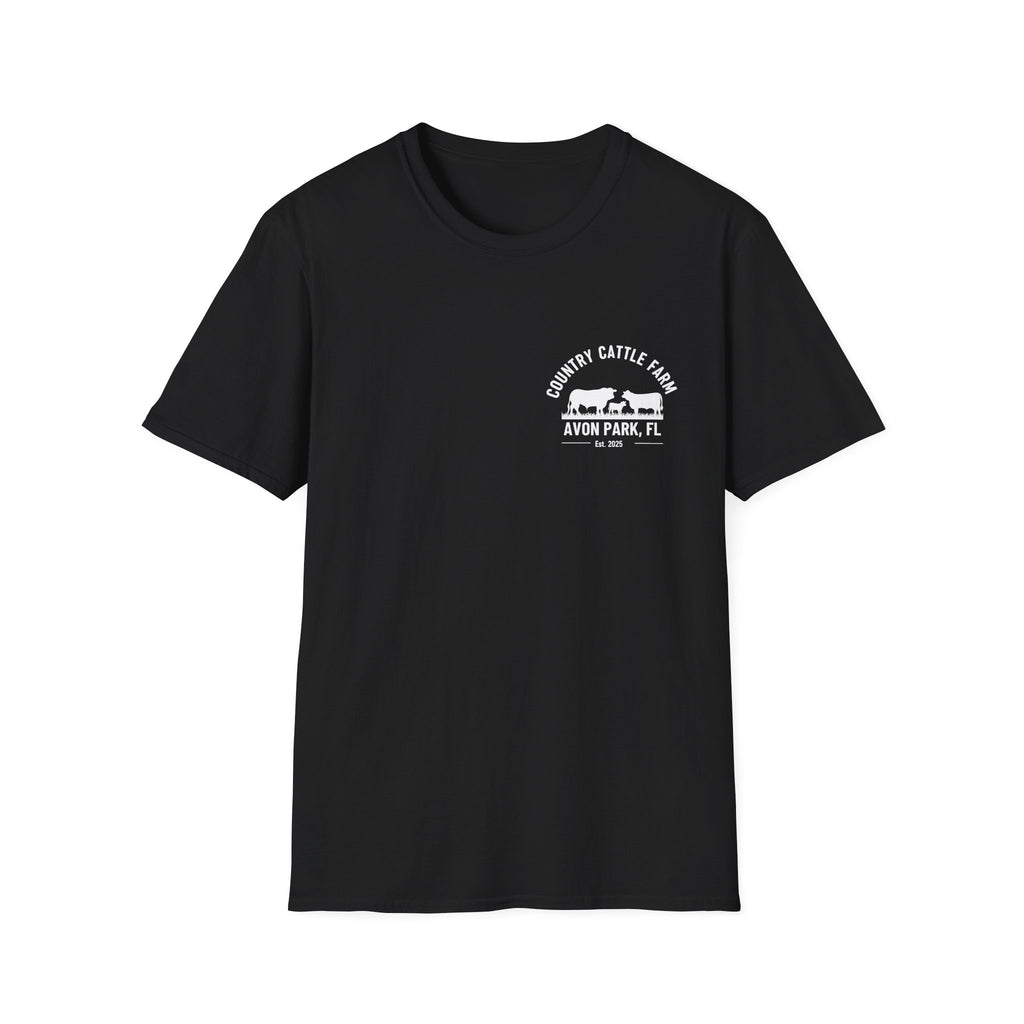 No Sé... Piensalo Sunset Beach T-Shirt — Avon Park Cattle Farm Logo Tee