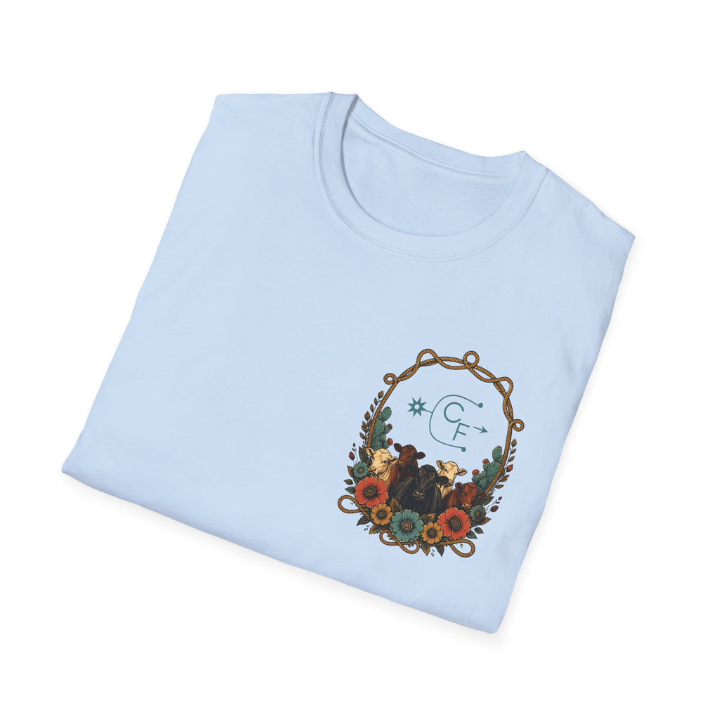 Cowgirl Sunset Floral T-Shirt — Western Cowgirl Art Tee