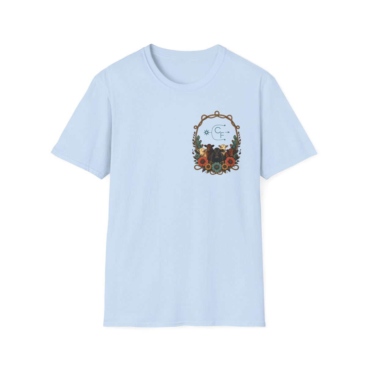 Cowgirl Sunset Floral T-Shirt — Western Cowgirl Art Tee