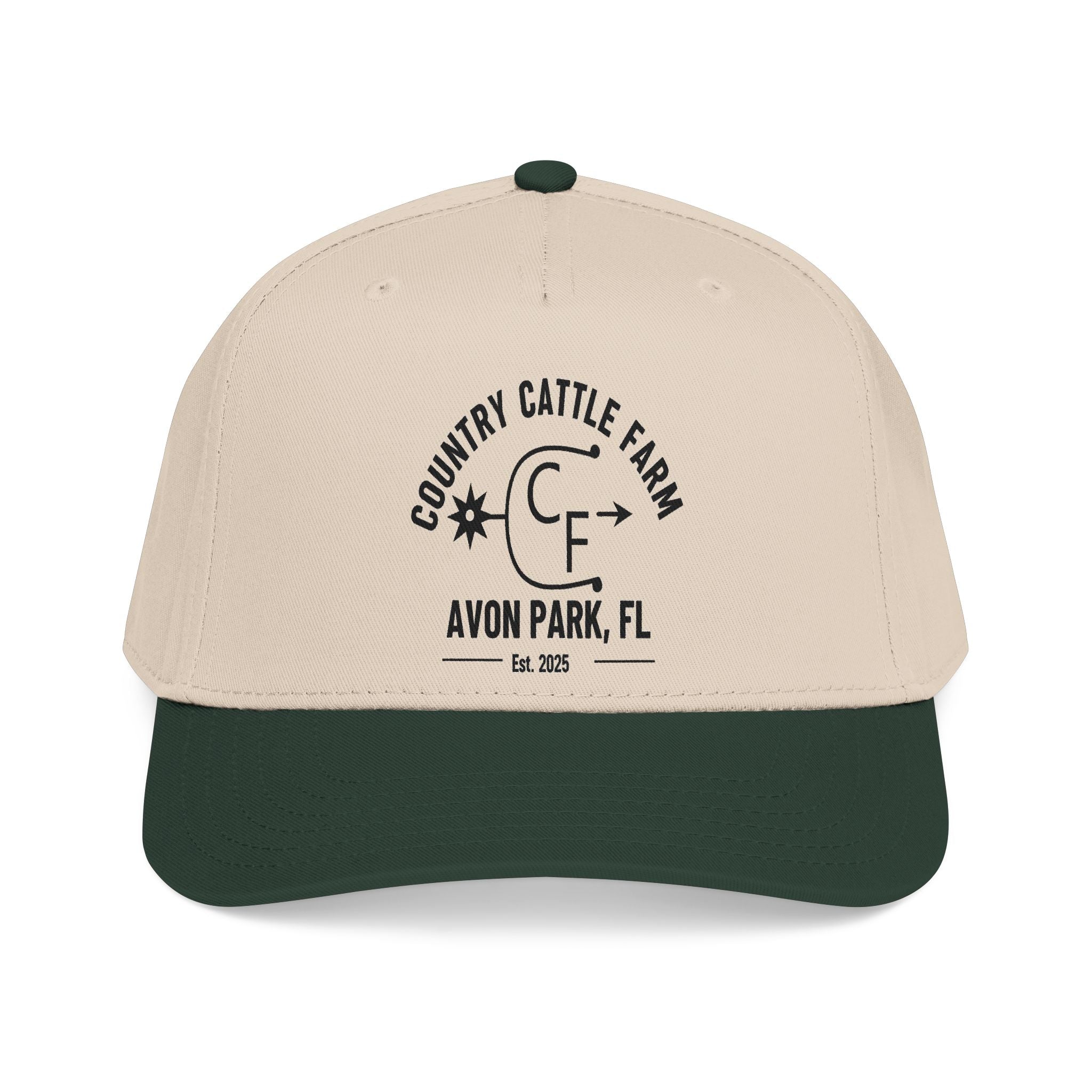 Country Cattle Farm Mid Profile Cap — Avon Park, FL Vintage Ranch Logo