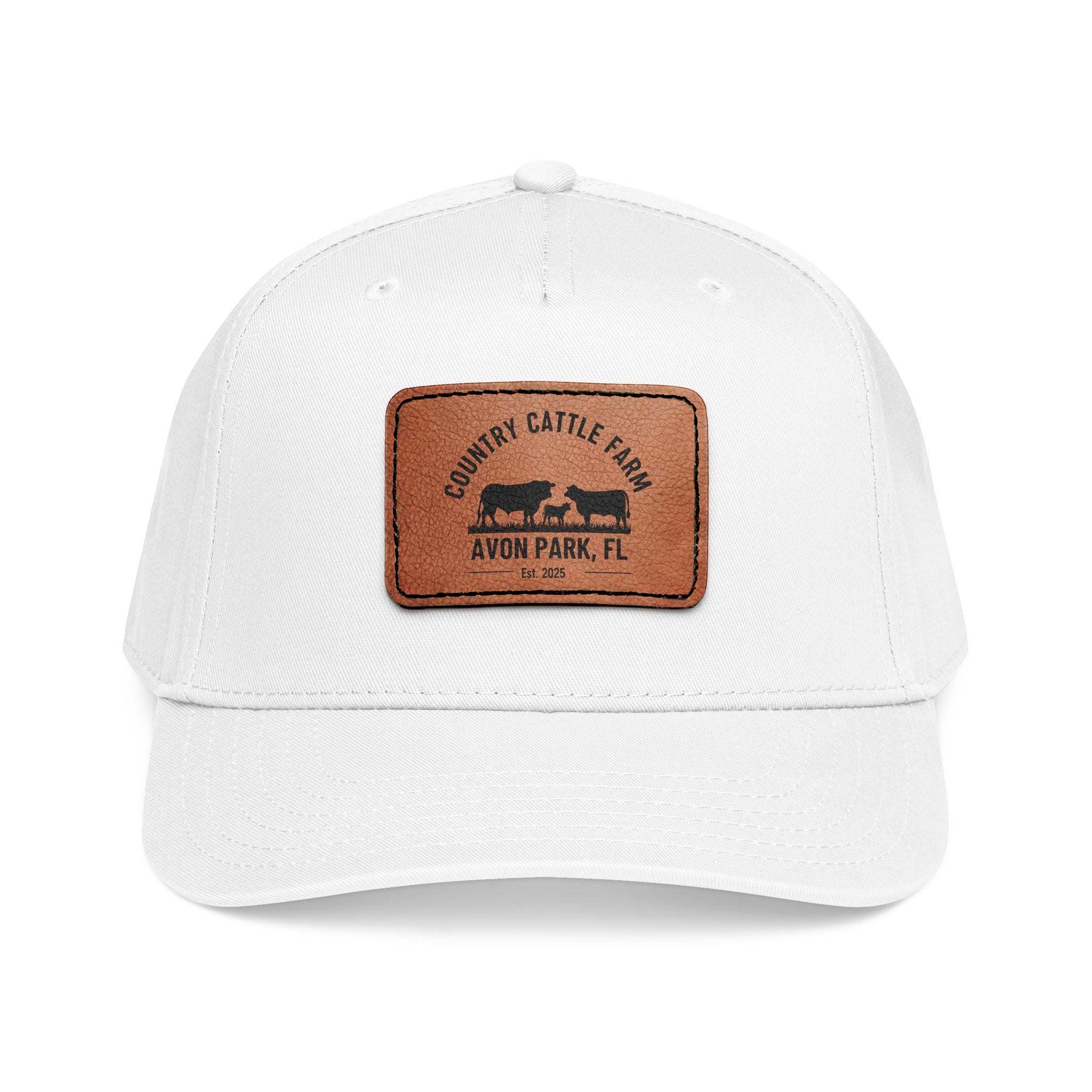 Leather Patch Baseball Cap — Country Cattle Farm Avon Park, FL